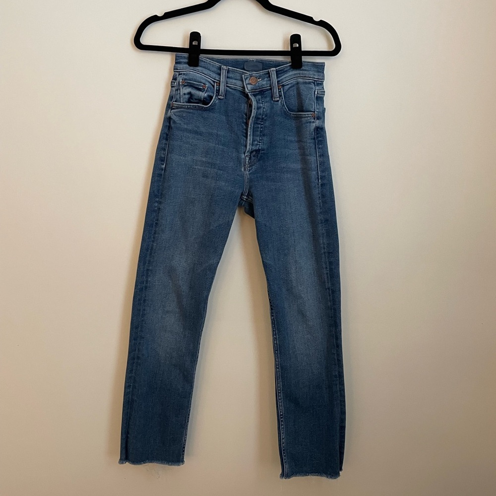 MOTHER TOMCAT ANKLE FRAY JEANS HAVE STRETCH!